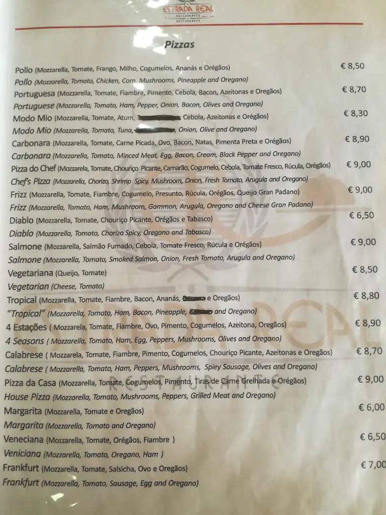 Menu_Estrada Real_Grijó_immagine_3