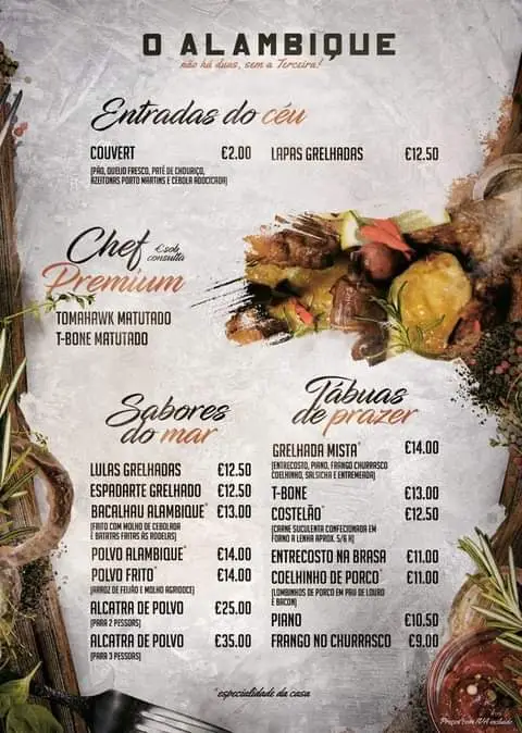 Menü_Terceira O Alambique_Fonte Bastardo_Bild_1