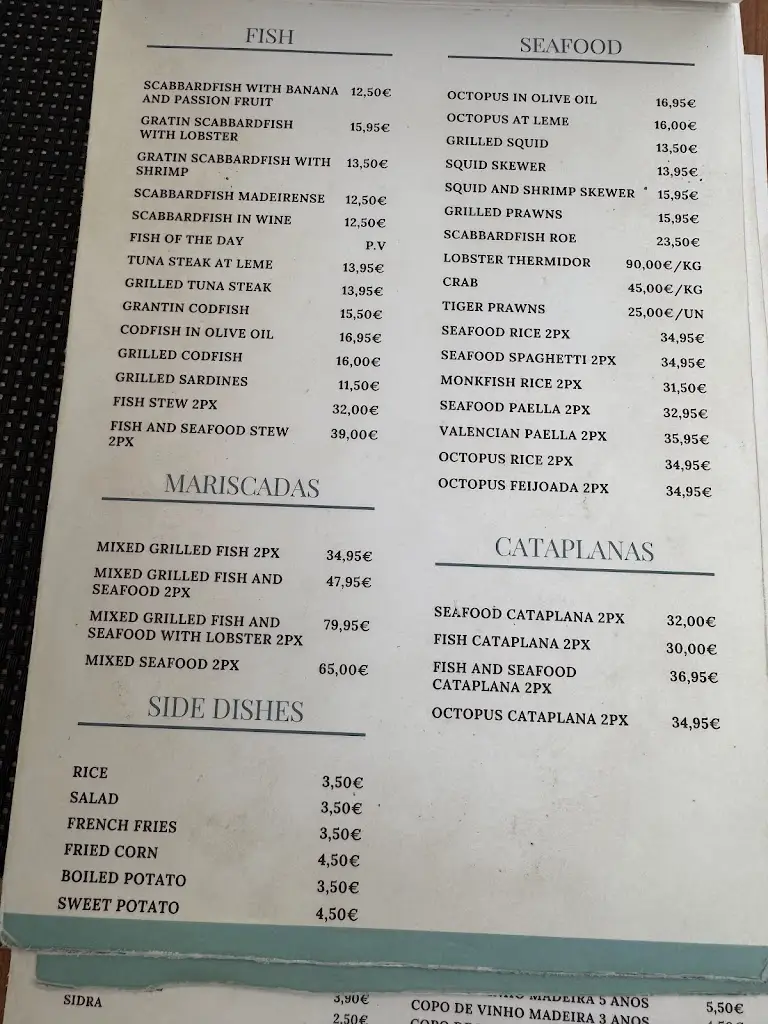 Menu_Leme Marisqueira_Calheta de São Jorge_immagine_2