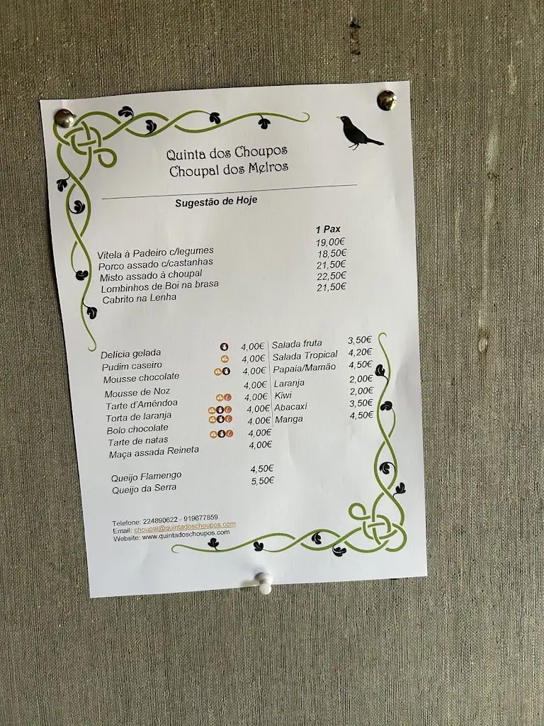 Menu_Quinta dos Choupos - Choupal dos Melros_Fânzeres_immagine_2