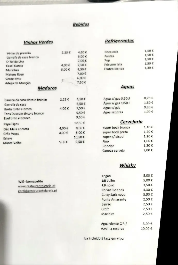 Menu_Restaurante Igreja - Prato do dia_Fânzeres_immagine_1