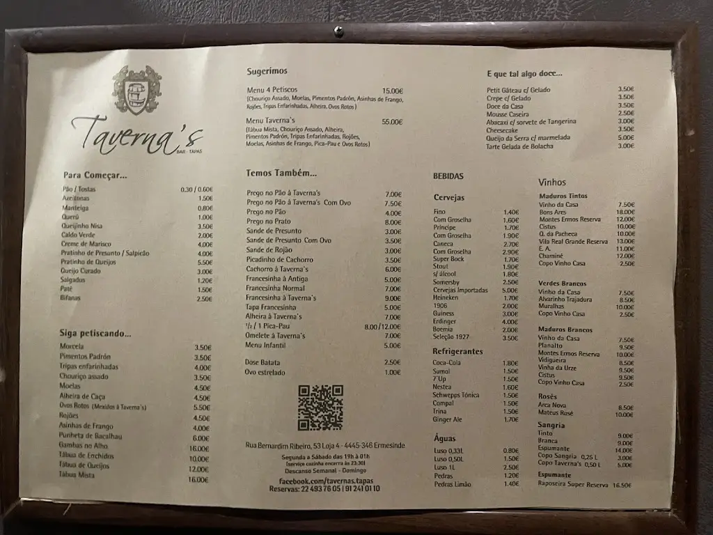 Menu_Taverna's Tapas_Ermesinde_image_2
