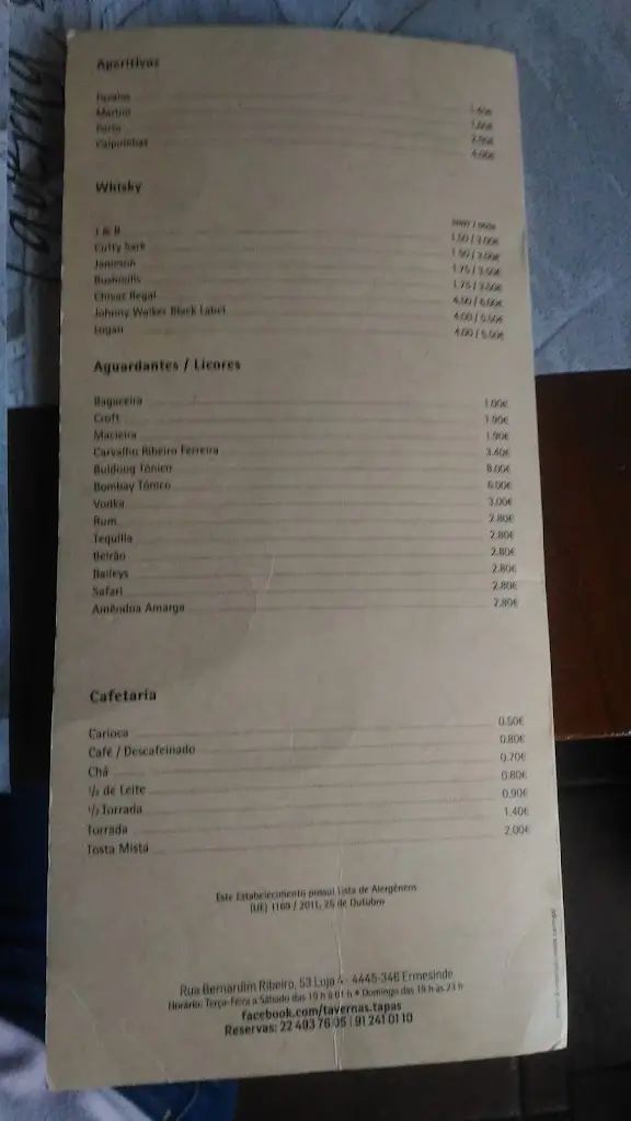 Menu_Taverna's Tapas_Ermesinde_image_3