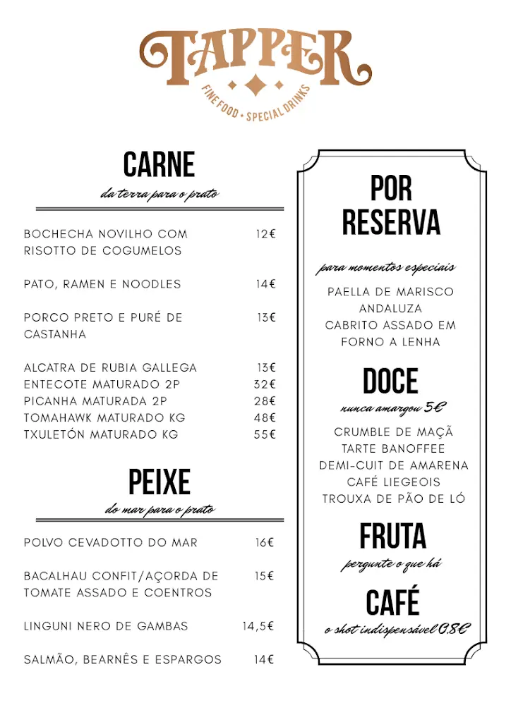 Menu_Tapper Fine Food Special Drinks_Carvalhosa_immagine_1