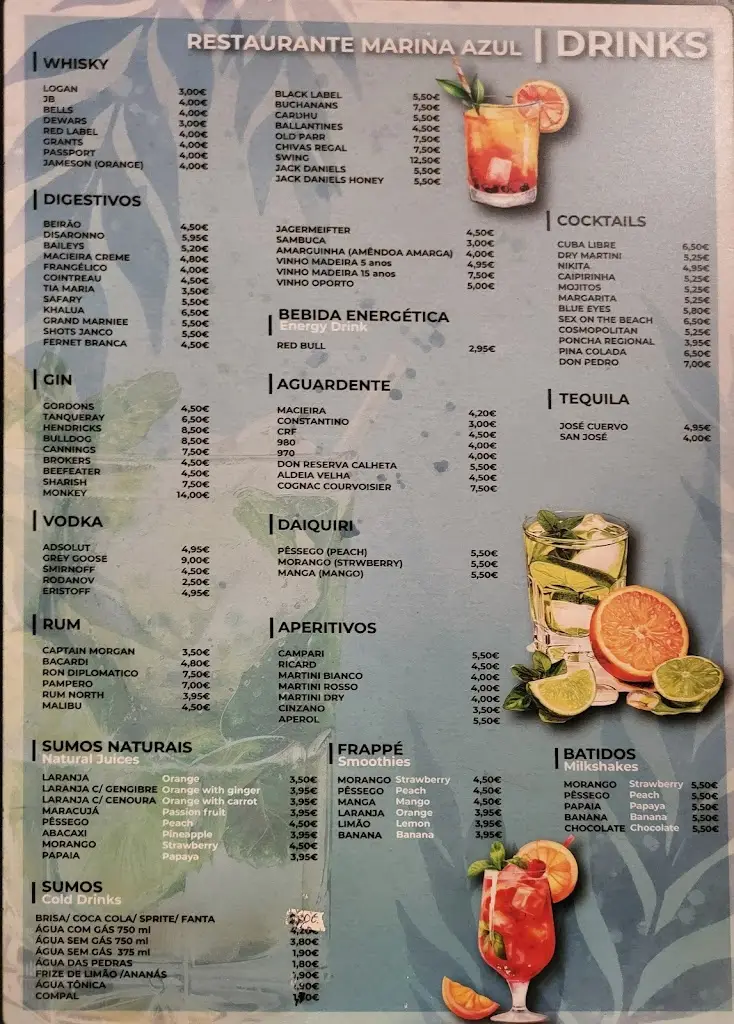 Menu_Marina Azul Restaurante_Calheta de São Jorge_image_1