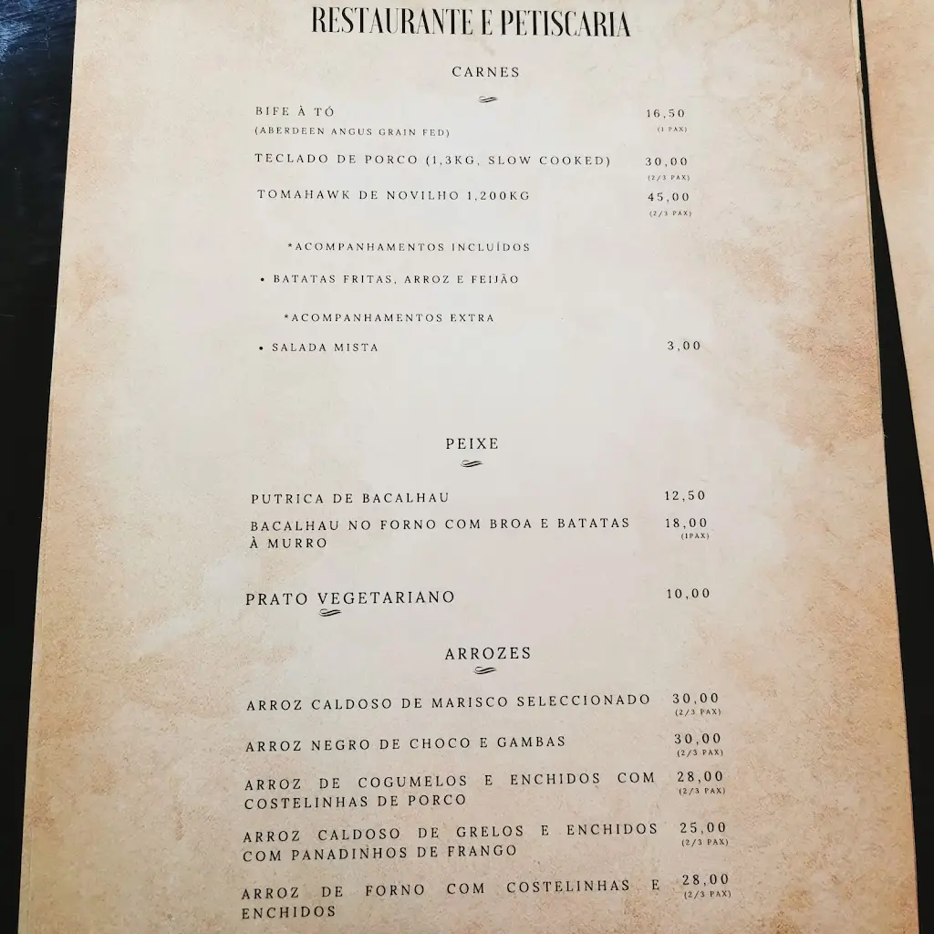 Menu_Tó restaurante petiscaria_Freamunde_immagine_2