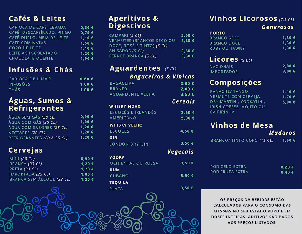 Menu_Além-Bica - Food, Drinks & Life_Murtosa_immagine_1