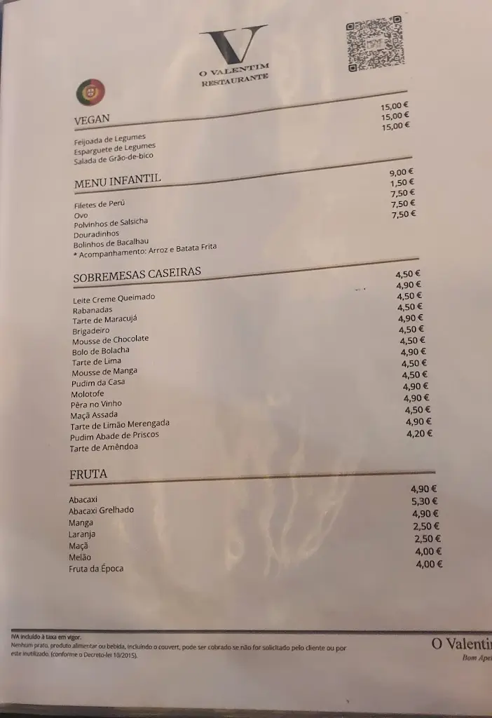 Menu_Restaurante O Valentim_Matosinhos_immagine_1