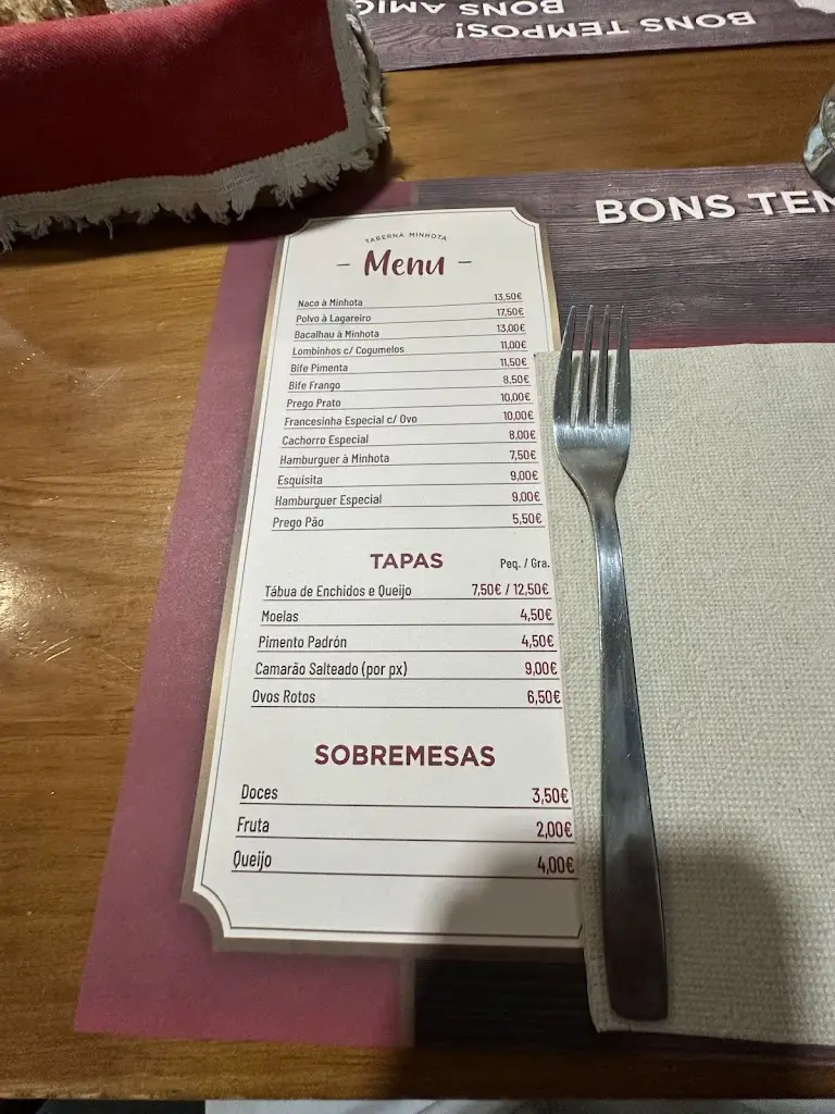 Menu_Taberna Minhota_Margaride_immagine_1