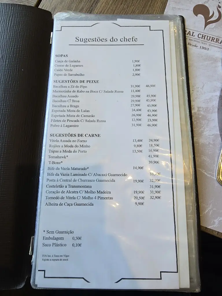 Menu_Central Churrasco De S. Mamede_São Mamede de Infesta_imagen_1