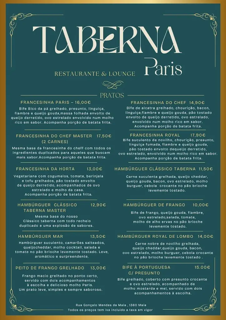 Menu_Taberna Paris_Pedrouços_immagine_1