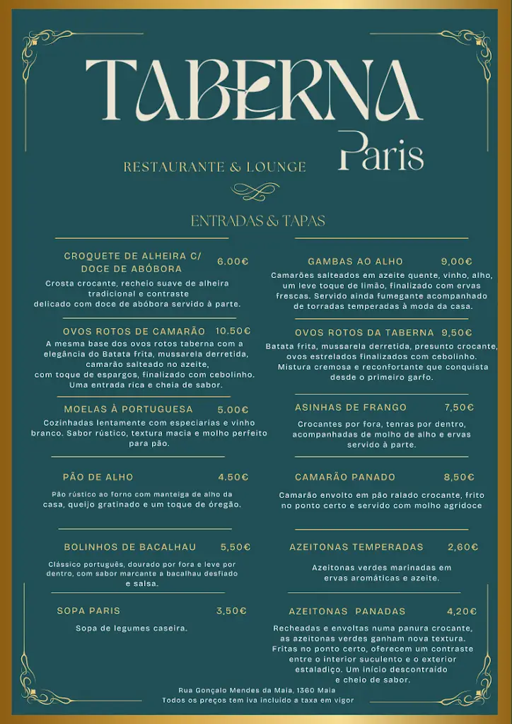 Menu_Taberna Paris_Pedrouços_immagine_4