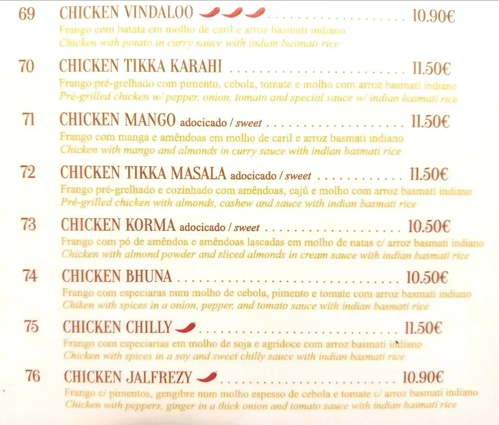 Menü_Mother India_Pedrouços_Bild_3