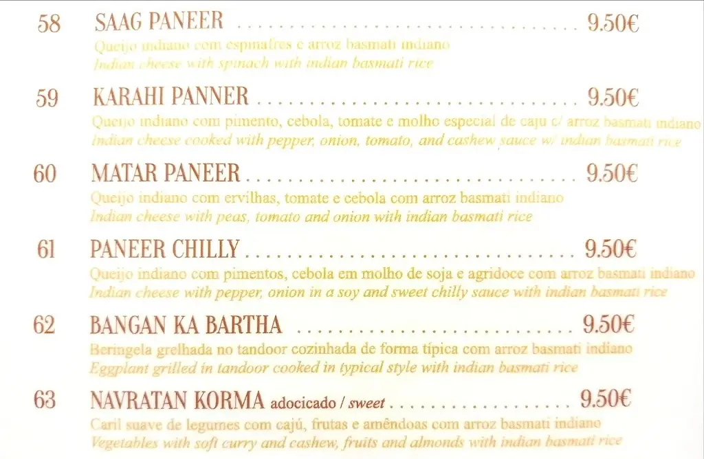 Menü_Mother India_Pedrouços_Bild_4