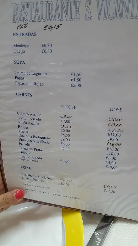 Menu_S. Vicente_São Pedro da Cova_immagine_2
