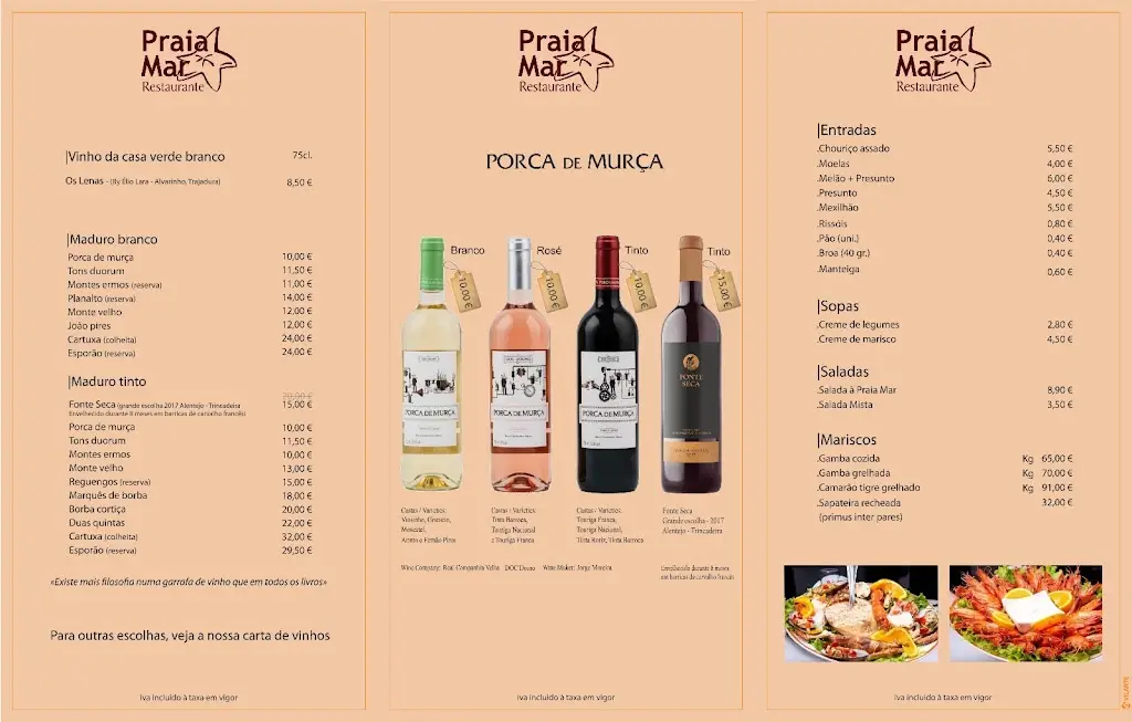 Menu_Praia Mar_Vila do Conde_immagine_1