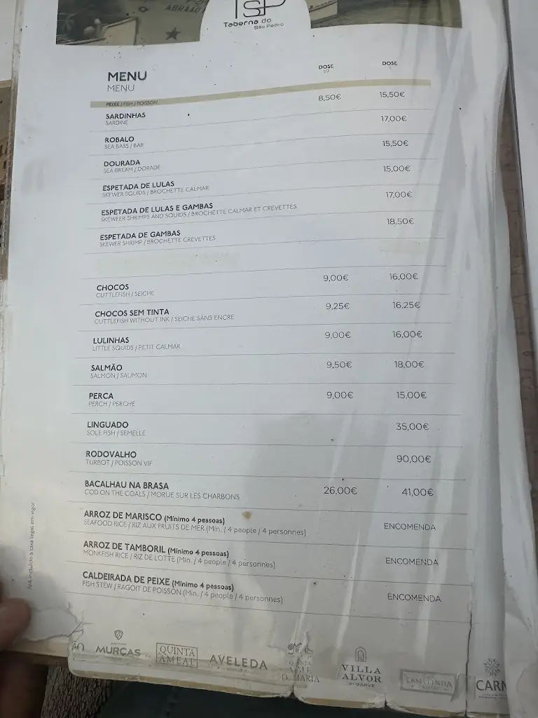 Menu_Taberna São Pedro_Vila Nova de Gaia_imagen_1