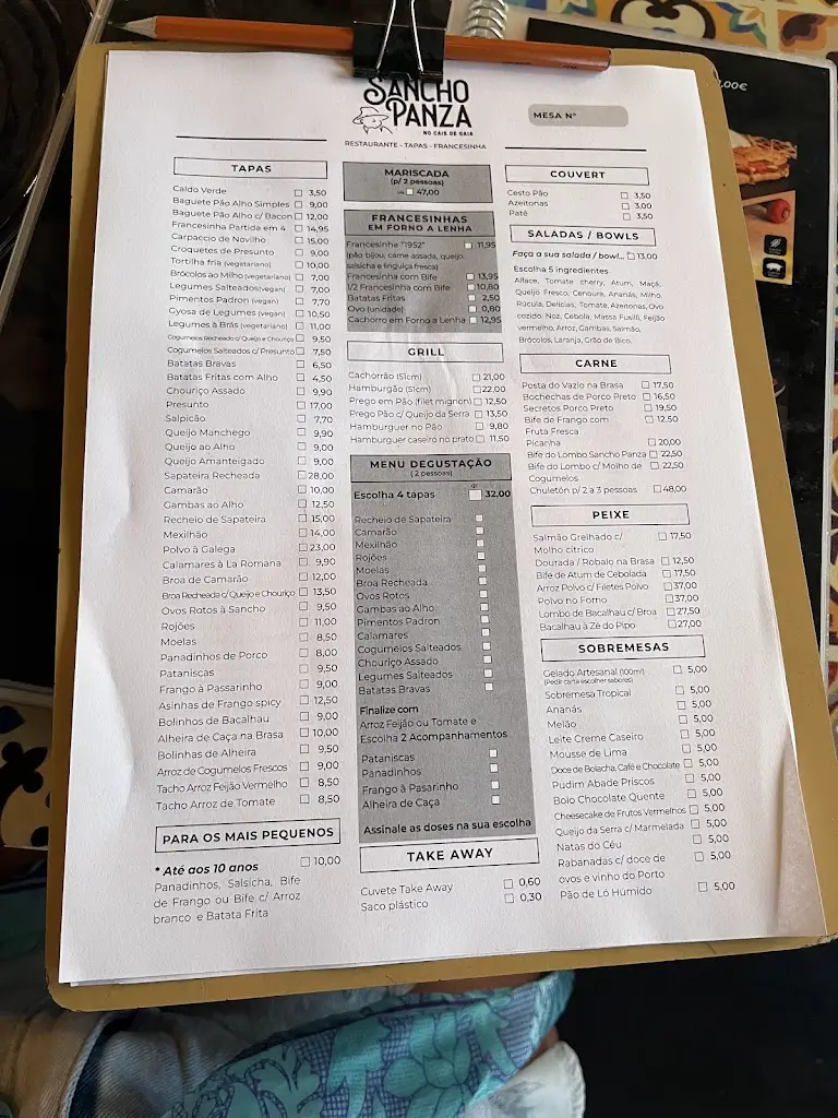 Menu_Sancho Panza...no Cais de Gaia_Vila Nova de Gaia_immagine_1