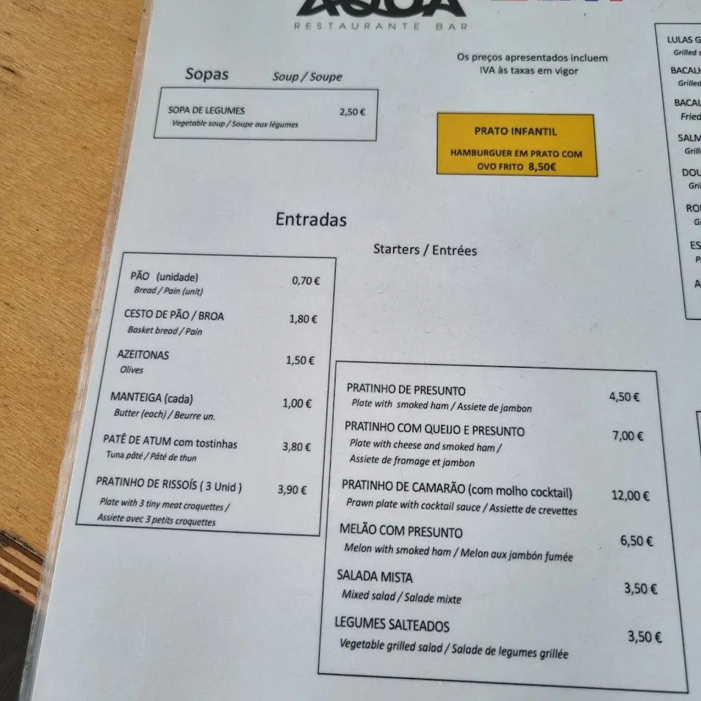 Menu_Aqua - Restaurant & Bar_Vila Nova de Gaia_immagine_4