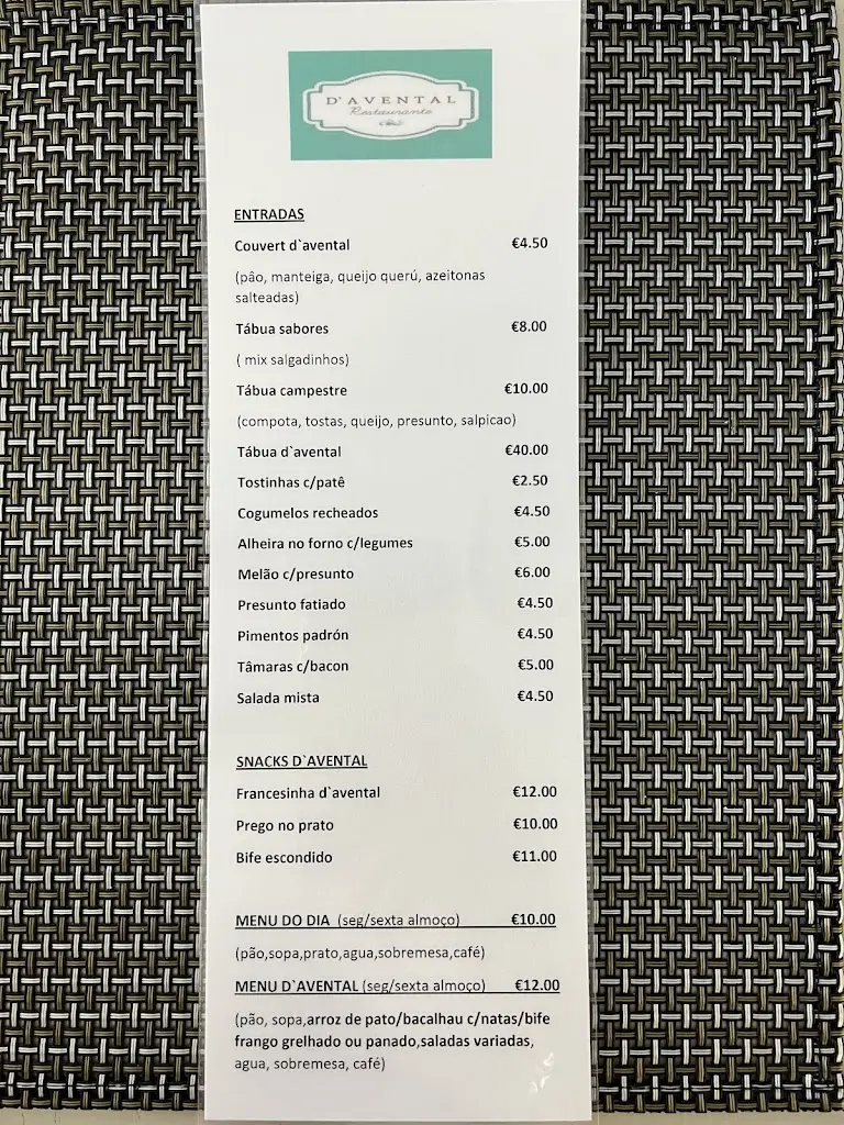 Menu_Restaurante D'Avental_Rebordosa_immagine_1