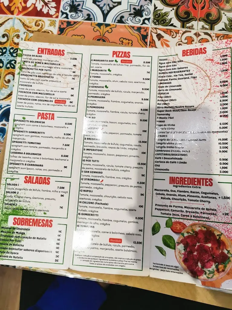 Menu_Pizzaria Per Tutti_Santo Tirso_immagine_1