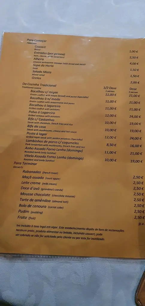 Menu_Restaurante da Lama_Vila Meã_immagine_1