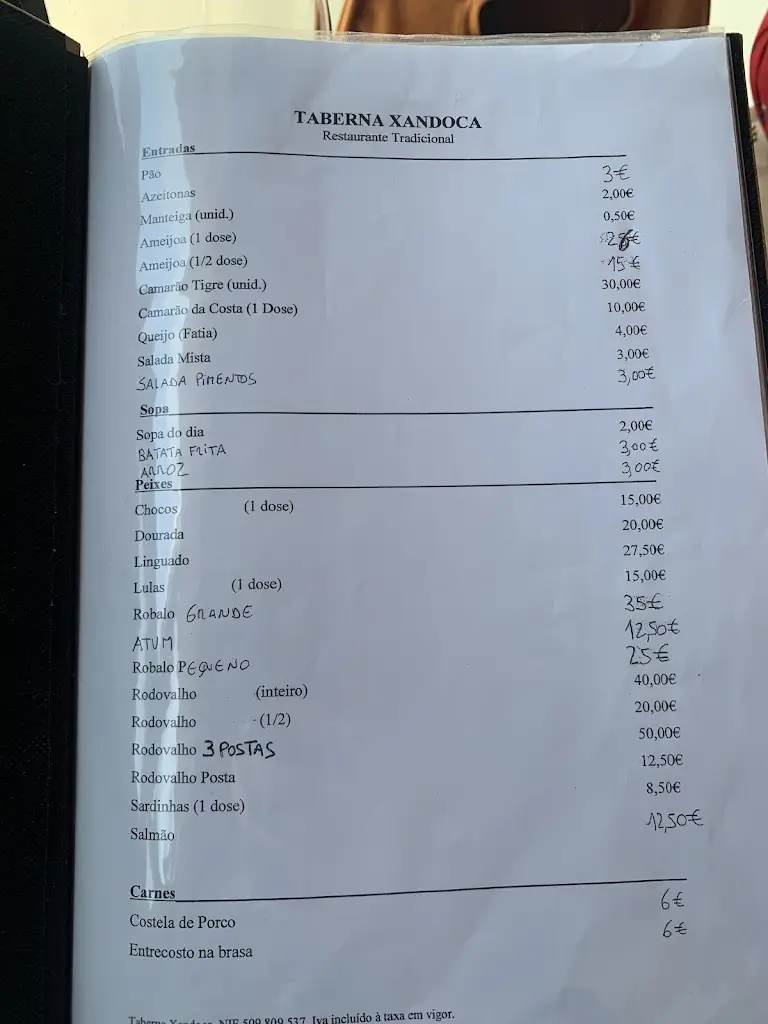 Menu_Restaurante Xandoca_Vila Meã_imagen_1