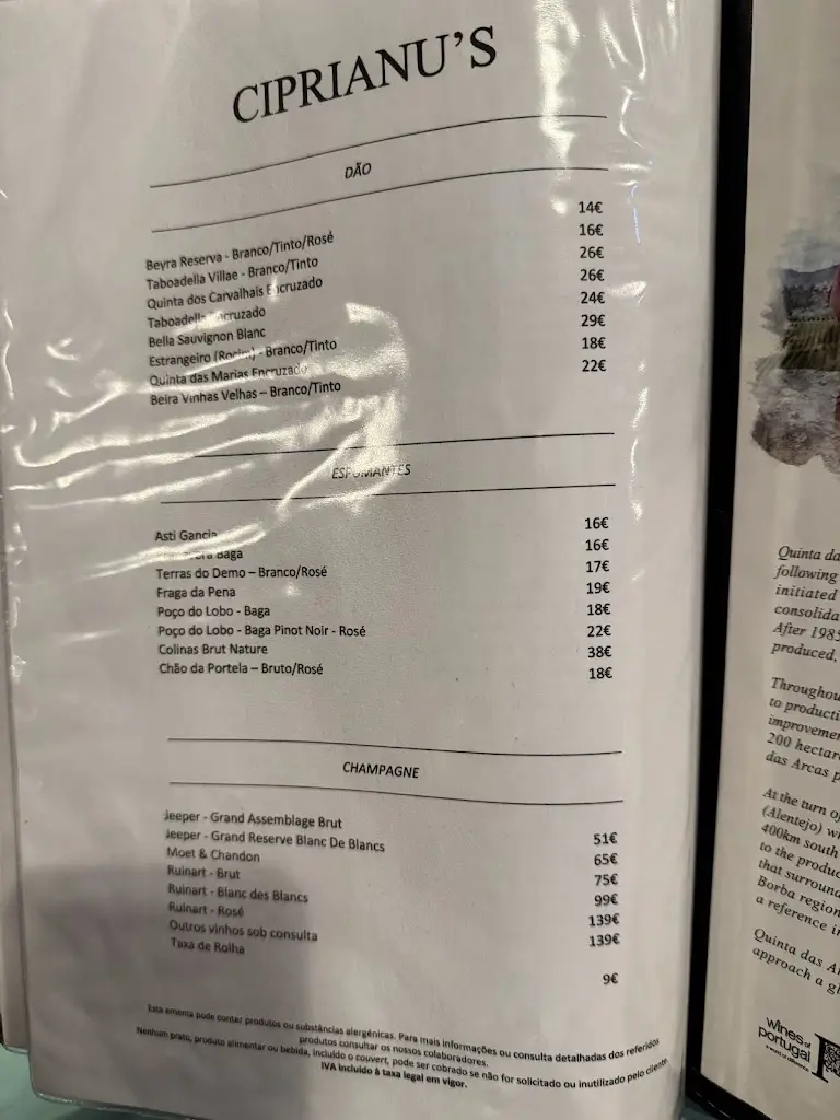 Menu_Restaurante Ciprianu's_Vilar de Andorinho_immagine_2