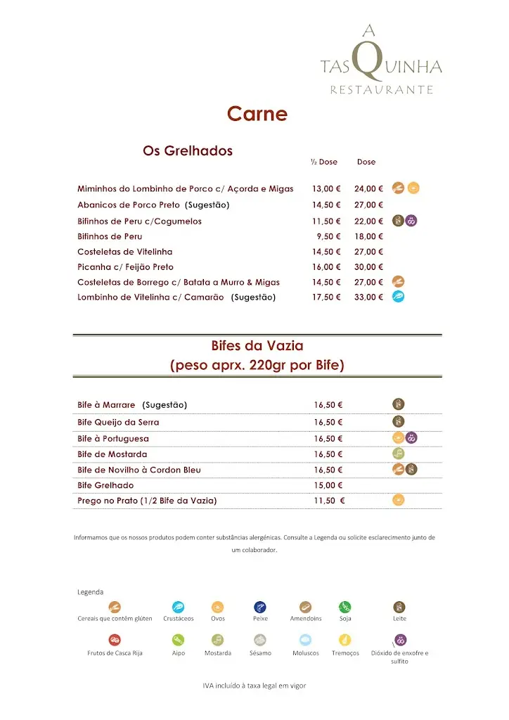 Menu_Restaurante A Tasquinha_Fátima_immagine_2