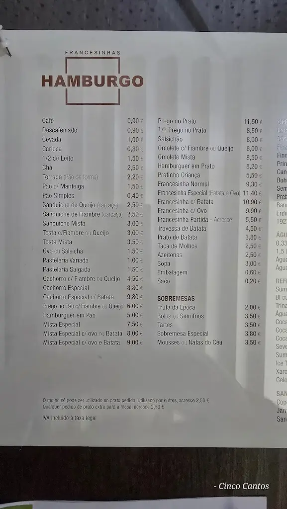 Menu_Café Hamburgo_Vilar do Paraíso_immagine_2