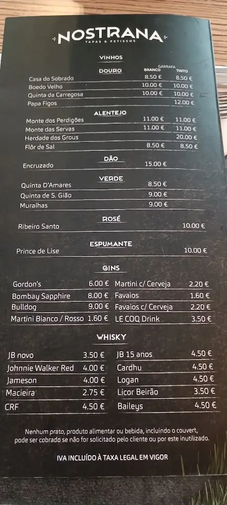 Menu_Nostrana Tapas e Petiscos_Vilar do Paraíso_imagen_1
