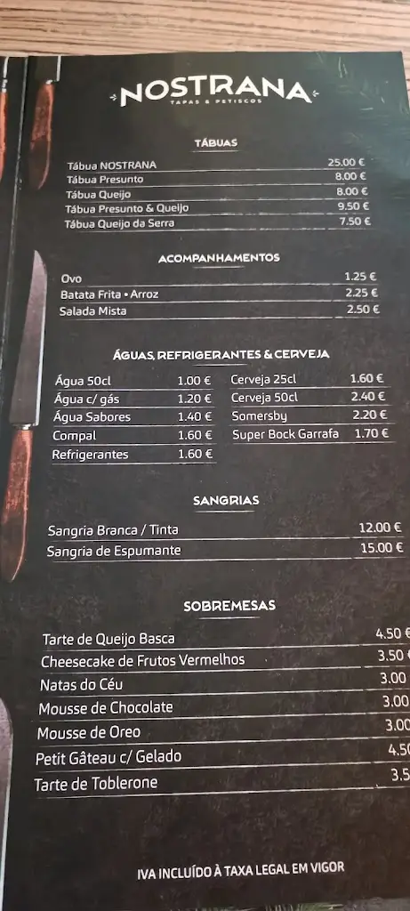 Menu_Nostrana Tapas e Petiscos_Vilar do Paraíso_imagen_2