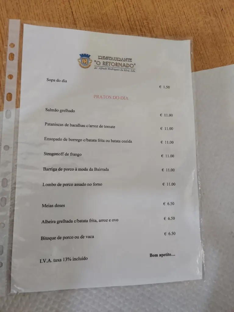 Menu_Restaurante O Retornado_Entroncamento_immagine_1