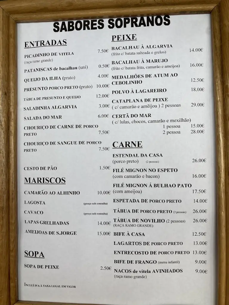 Menu_Sabores Sopranos Sao jorge_Calheta de São Jorge_immagine_1