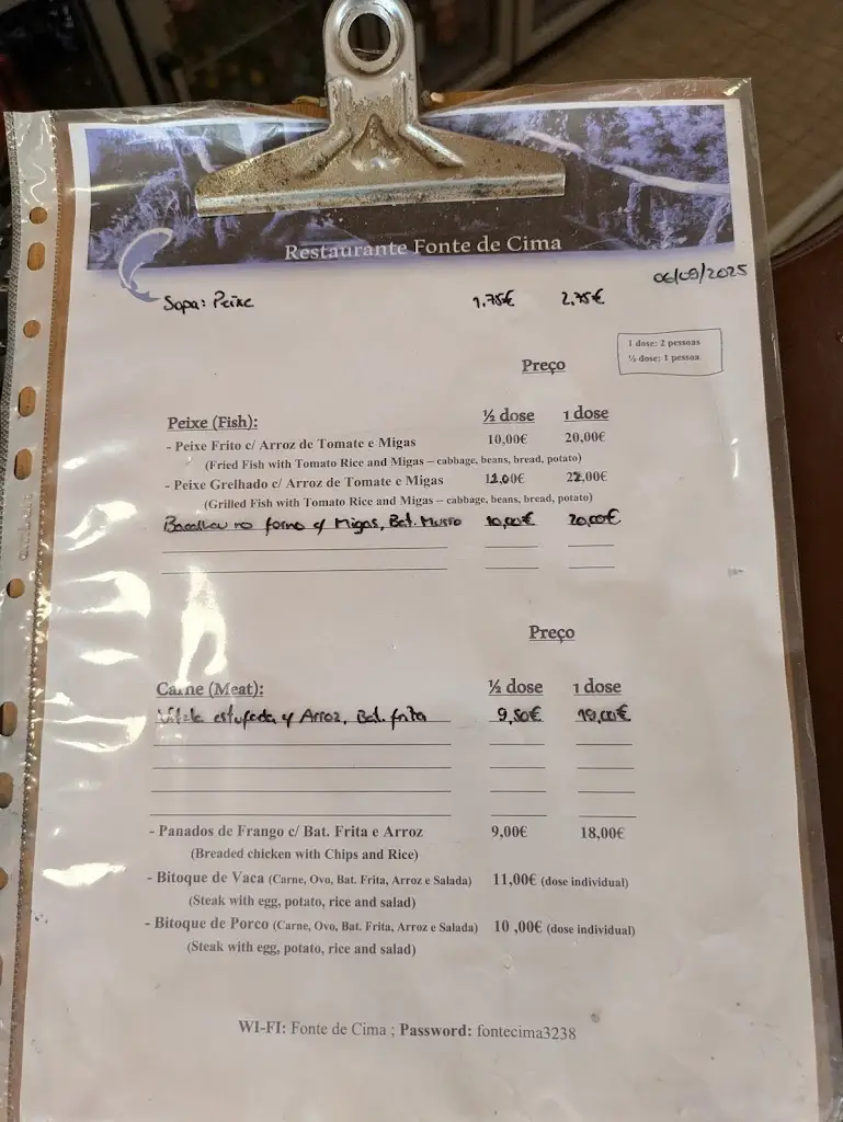 Menu_Fonte de Cima_Ferreira do Zêzere_immagine_1