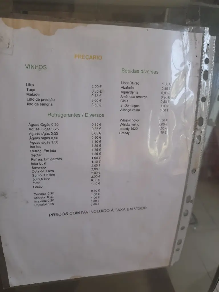 Menu_Restaurante Aida_Santa Margarida da Coutada_immagine_1