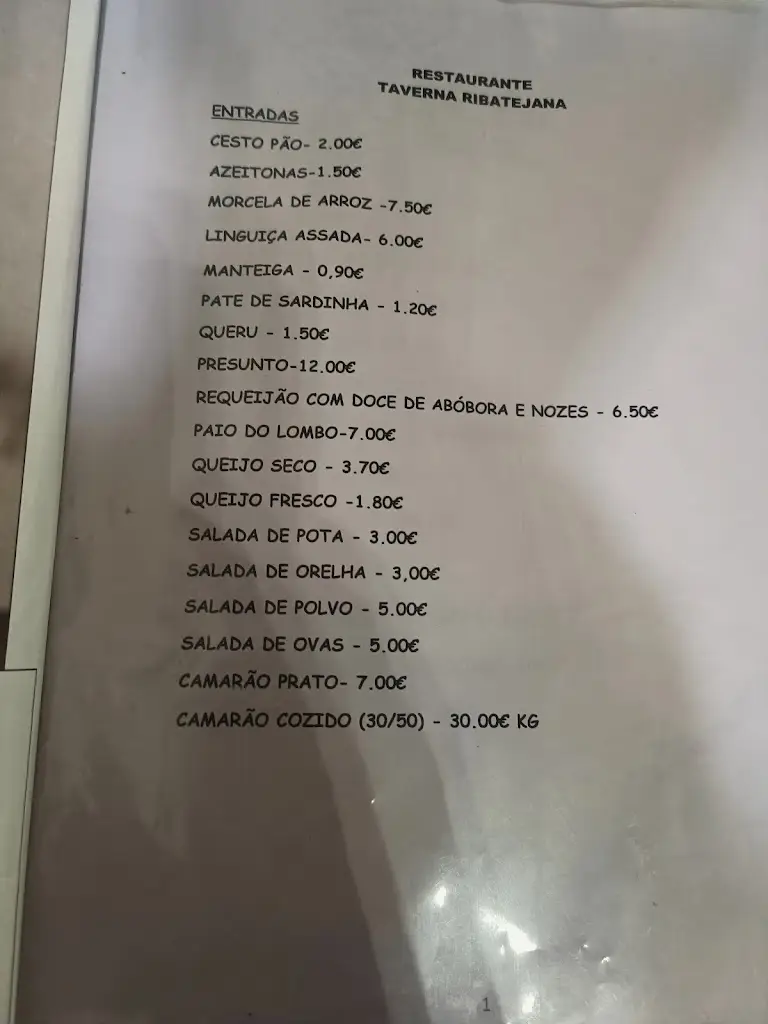 Menu_Taverna Ribatejana - Restaurante_Samora Correia_immagine_1