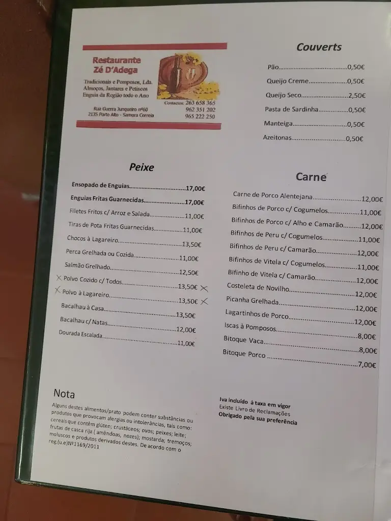 Menu_Restaurante Zé Da Adega_Samora Correia_immagine_1