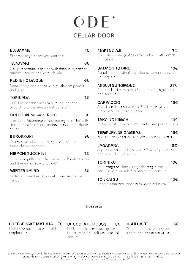 Menu_Ode Cellar Door_Vila Chã de Ourique_immagine_3