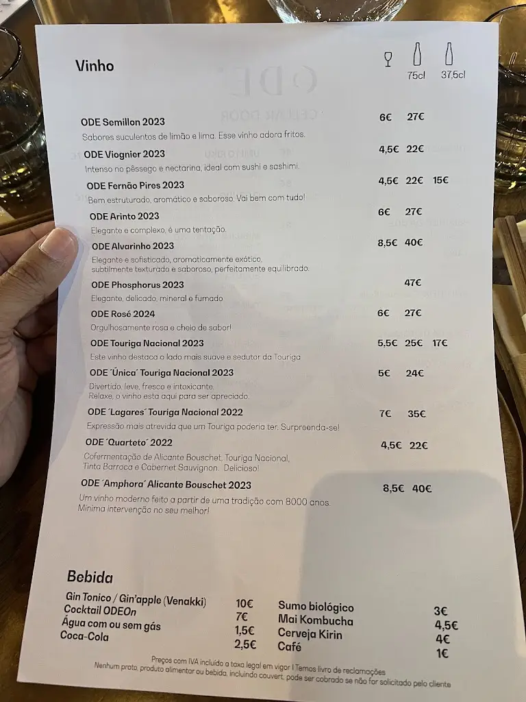 Menu_Ode Cellar Door_Vila Chã de Ourique_immagine_4