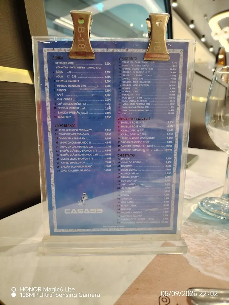 Menu_CASA 99 Restaurante Buffet wok_Vila Chã de Ourique_immagine_1