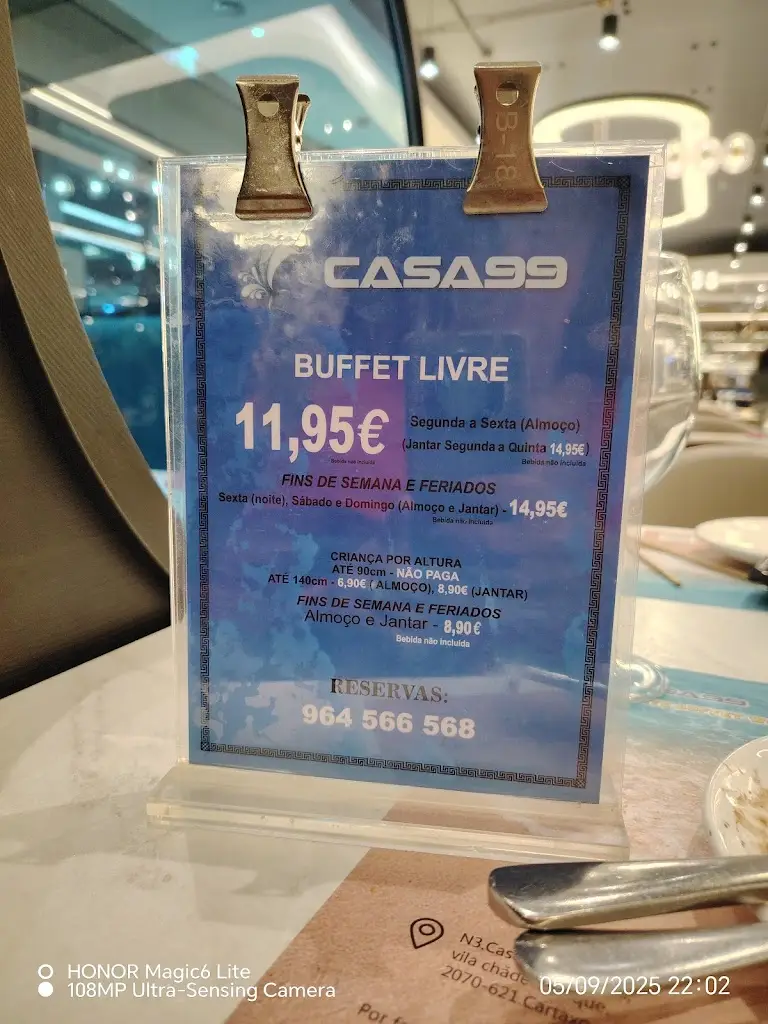 Menu_CASA 99 Restaurante Buffet wok_Vila Chã de Ourique_immagine_3