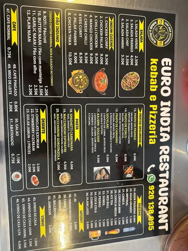 Menu_Euro India Restaurant Kebab e Pizzeria_Amora_immagine_1