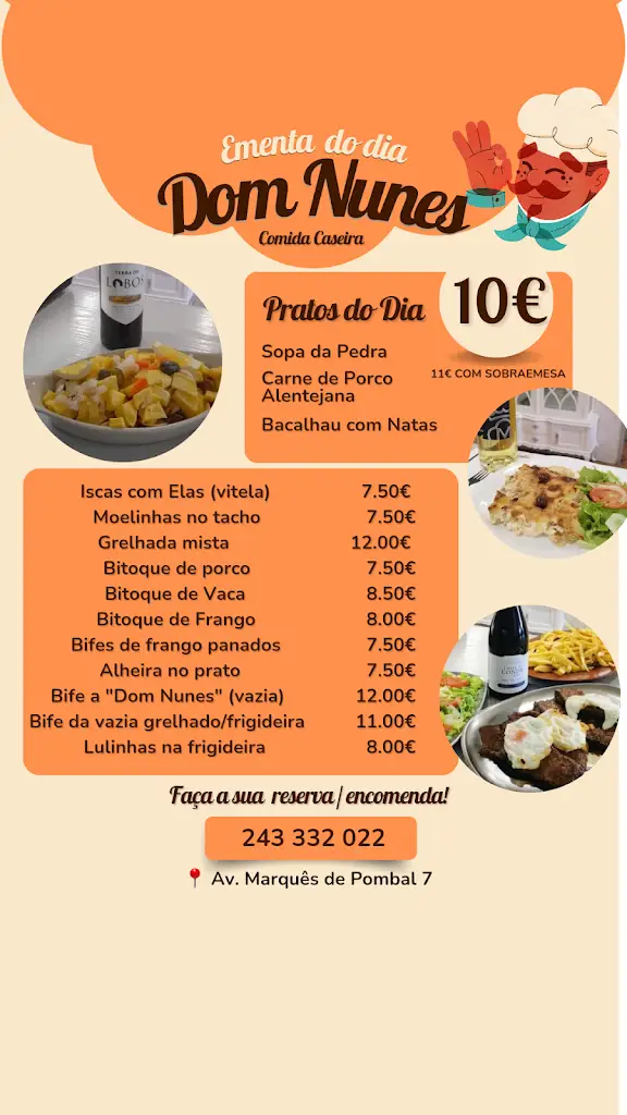 Menu_Restaurante Dom Nunes_Santarém_imagen_1