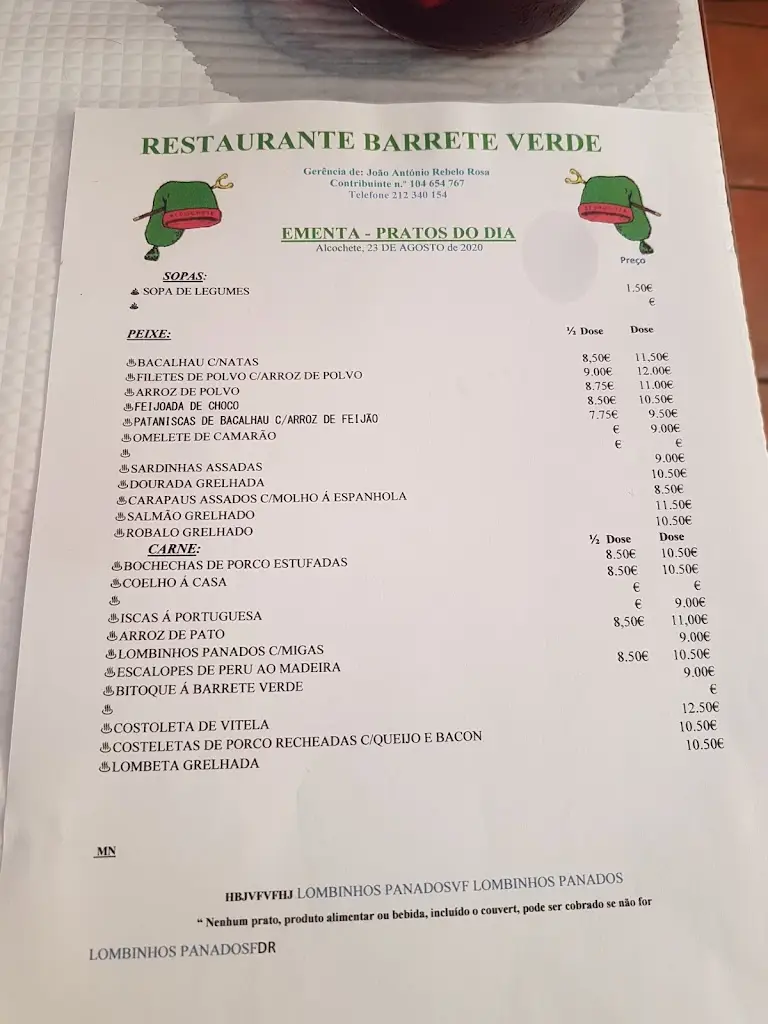 Menu_Barrete Verde_Alcochete_immagine_2