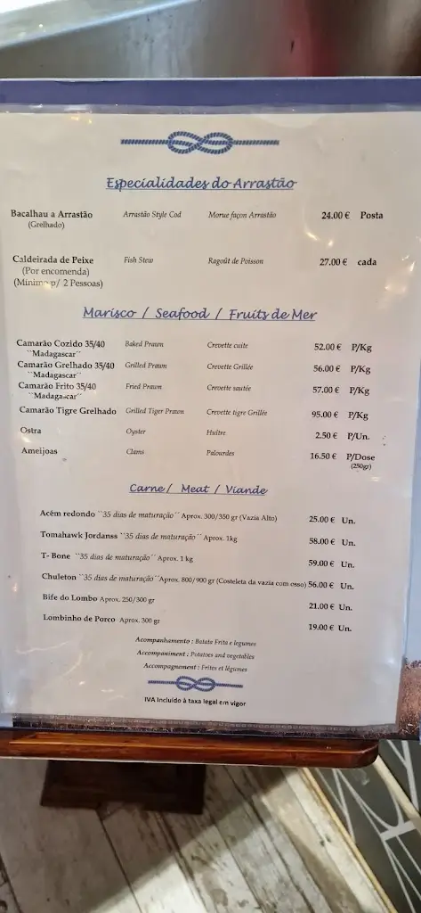 Menu_O Arrastão_Alcochete_immagine_1