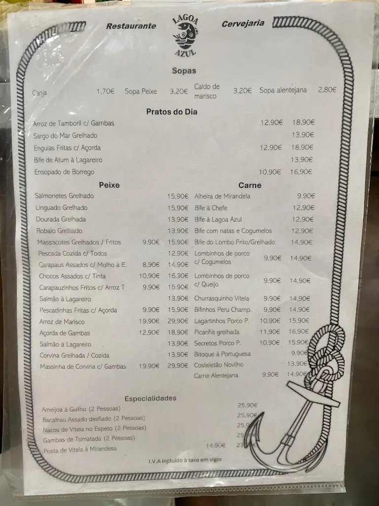Menu_Lagoa Azul Restaurante_Almada_immagine_1