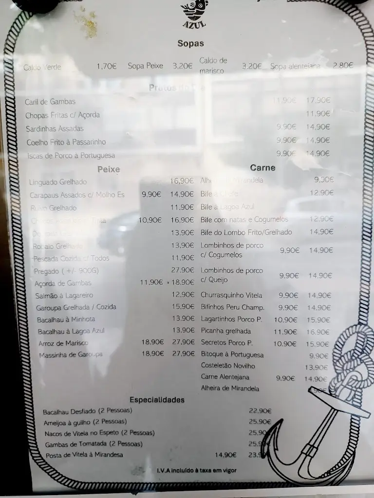 Menu_Lagoa Azul Restaurante_Almada_immagine_2