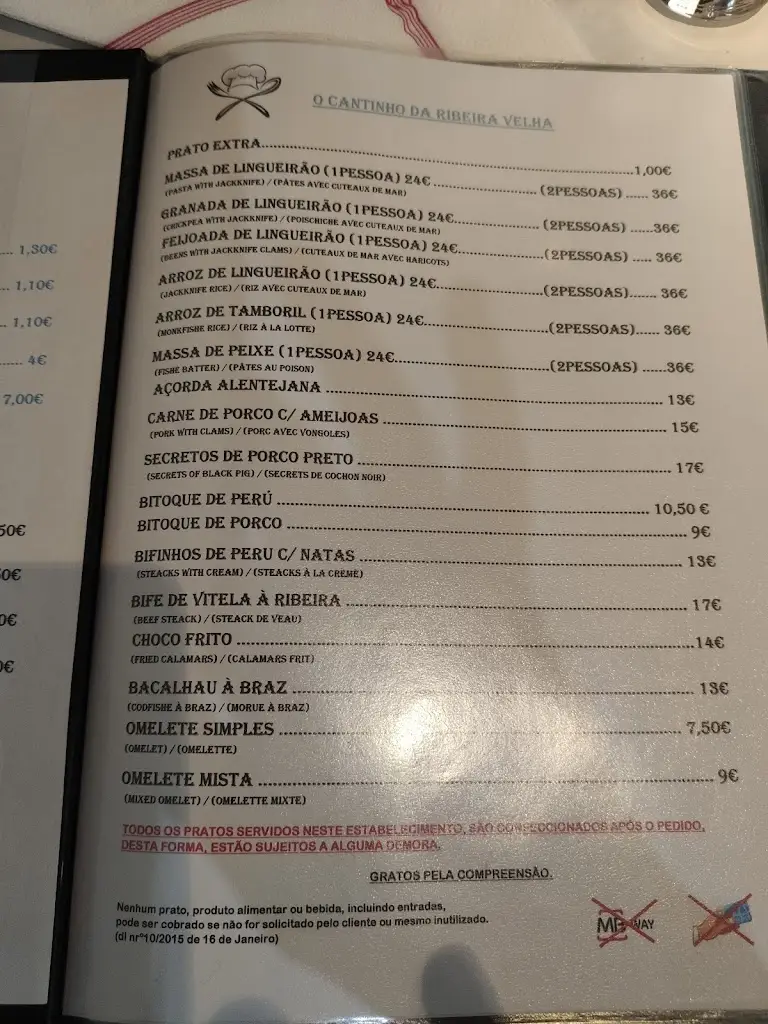 Menu_O Cantinho da Ribeira Velha_Alcácer do Sal_image_4