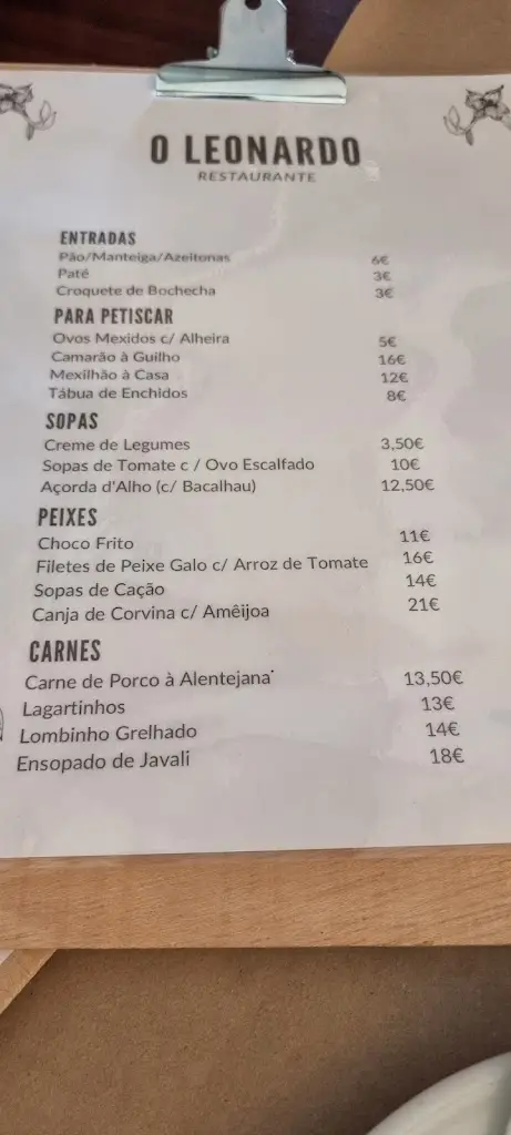 Menu_Restaurante O Leonardo_Alcácer do Sal_immagine_4